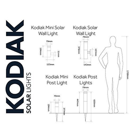 Outdoor Solar Powered Garden Post Lights Set of 2