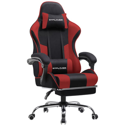 Gaming Chair, Computer Chair with Footrest and Lumbar Support, Height Adjustable Gaming Chair