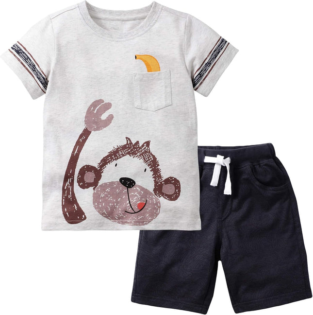 Toddler Boy Clothes Boys Summer Outfits Cotton Short Sleeve T-Shirt & Shorts Set 2-7Yrs