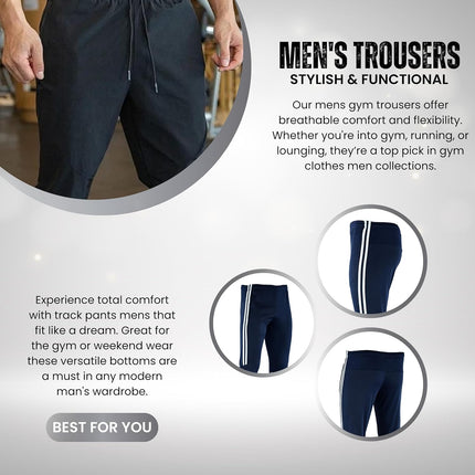 Sixsigma Sports Mens Gym Joggers Sweatpants Bodybuilding Workout Slim Fit Runnin