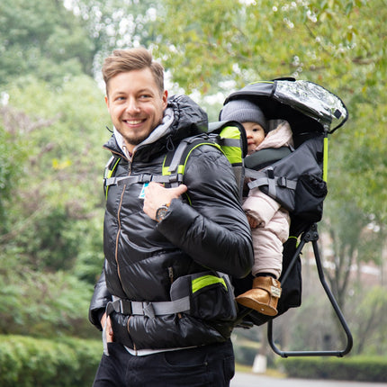 HOMCOM Baby Hiking Backpack Carrier W/ Detachable Rain Cover for Toddlers Black