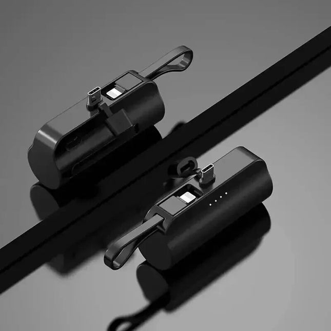 Portable Dual Connector for USB C & Iphone Mini Power Bank Charger Fast Charging