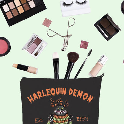 Nightmare Christmas Merch Harlequin Demon Embroidered Makeup Bag Horror Character Merch Halloween Movie Gift (H Demon 1993 UK)