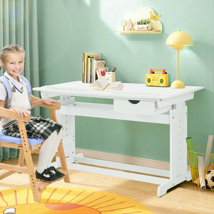 Children'S Height Adjustable Tilting Drawing Table with Storage