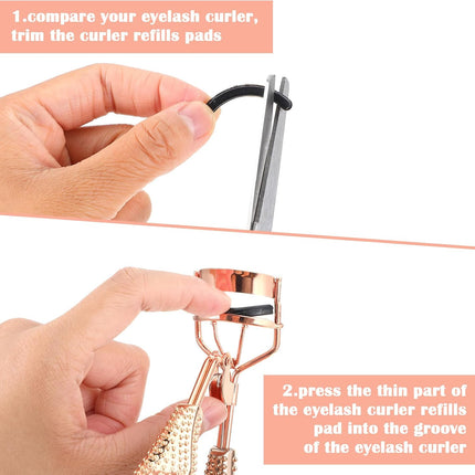 Eyelash Curler Refill Pads Eyelash Tweezers Replacement Pads 80Pcs Silicone Rubber Lash Clip Mats Lash Tweezers Spare Core Eyewinker Pad Refills Silicone Strips for Universal Eyelash Curler