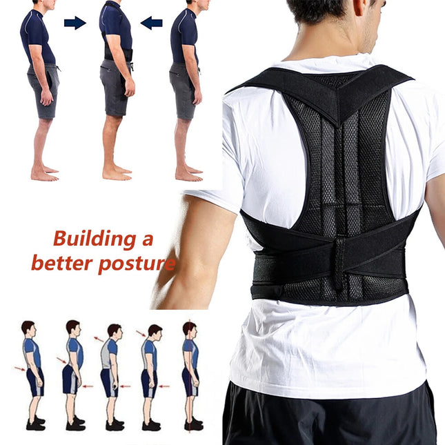 Adjustable Posture Corrector Back Brace Men Women Lumbar Shoulder Support Belt