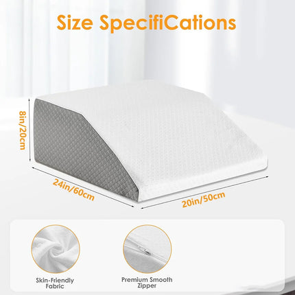 Leg Pillow, 8Inch Leg Elevating Pillow for Legs,Rest, Sleeping,Leg Wedge Pillow for Side Sleeping, Memory Foam Leg Wedge Pillow