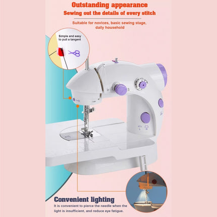 Mini Portable Electric Sewing Machine Adjustable Speed Foot Pedal Desktop Tailor