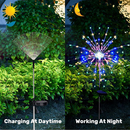 2/4PCS Solar Lights Outdoor Garden LED Solar Powered Firework Light Lamp DIY