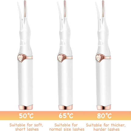 Heated Lash Curler, USB Rechargeable Electric Eyelash Curler with Brush, 6X1Inch Portable Makeup Lash Curlers for Women