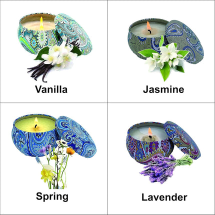 Scented Candles Gifts for Everyone, 4 Packs Natural Soy Wax Candle Set, 2.5Oz Aromatherapy for Relieve Stress, Perfect Gifts for Mother/Father’S Day, Birthday.