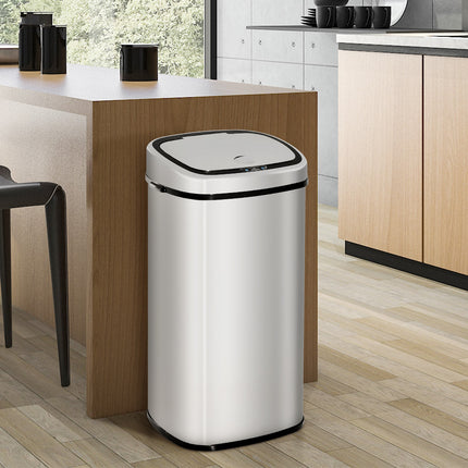 Sensor Bin 68L Automatic Kitchen Waste Dust Touchless Stainless Steel Silver