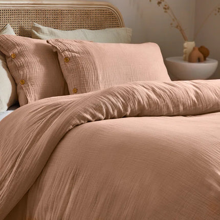 Mukadas Cotton Solid Colour Duvet Cover Set with Pillowcases