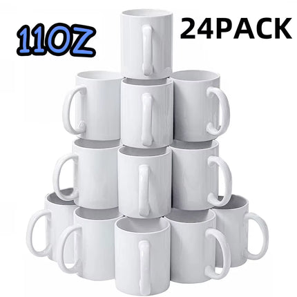 HTVRONT Sublimation Mugs 11Oz Ceramic Sublimation Mugs Blank Bulk Coffee Mug White Ceramic Photo Cups with Bubble Bag