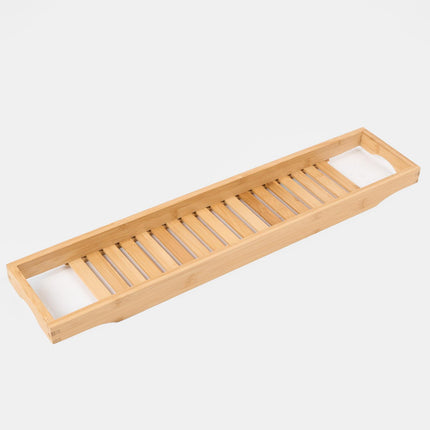 OHS Wooden Bath Tub Rack Storage Bathroom Caddy Shelf Tray Soap Holder Tidy Unit