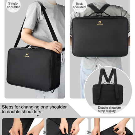 Makeup Bag Cosmetic Case Portable Travel Makeup Train Case Beauty Box Waterproof Makeup Organiser Cosmetic Artist Storage Bag for Women with Removable Compartment