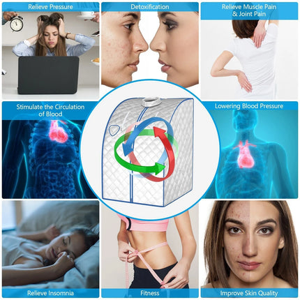 3L Portable Steam Sauna with 9-Level Temperature and Folding Chair