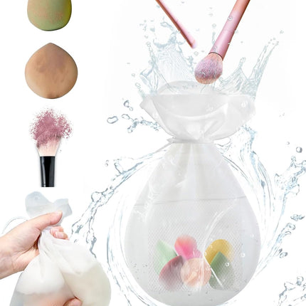 Makeup Brush Cleaner, Silicone Makeup Sponge Cleaning Bag with Mesh Laundry Bags to Effectively Clean and Dry Makeup Sponge, Powder Puff, Brush
