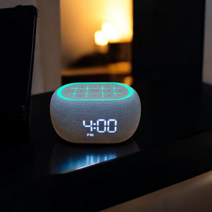 Music Clock Bar Bedside Alarm Clock 7 Night Light Bluetooth Speaker White Noise