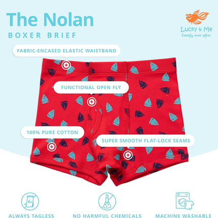 | Nolan Boy Boxer Brief Underwear | 100% Organic Cotton | 7-Pack