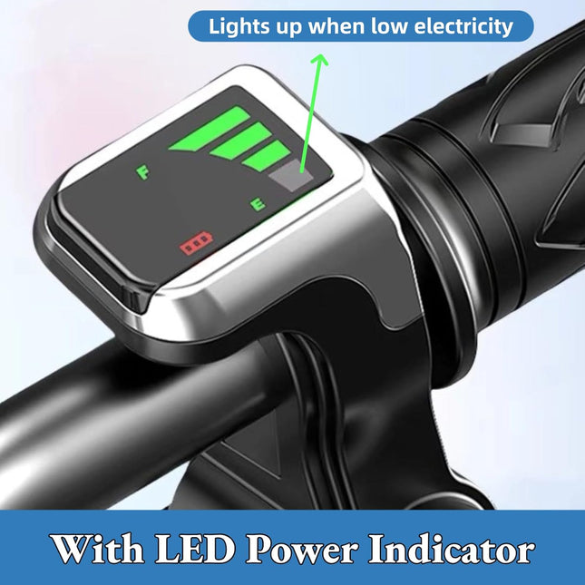 Electric Scooter Throttle, 36V LCD Display Bike Accelerator Throttle Handle with Key Lock, with LED Power Indicator, Waterproof Digital Display Ebike Thumb Twist Throttle Grip