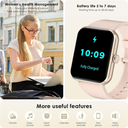 Smart Watch Women Ladies Fitness Tracker Blood Pressure Heart Rate Sport Watch