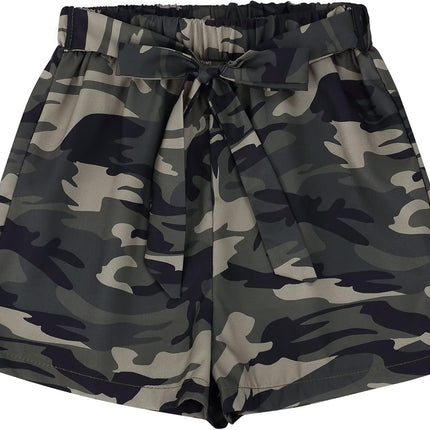 Girls 2 Piece Outfits Short Sleeve Twist Wrap Top and Tie Front Shorts Set