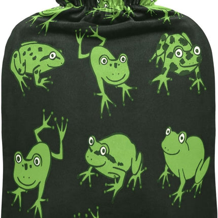 Hot Water Bottle with Cover, Funny Green Frog 1L Leakproof Hot Water Bag for Hand Feet Warmer, Neck, Shoulder, Back, Muscle Pain Relief, Cold Compress