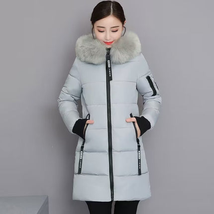 Winter Womens Fur Hooded Parka Jackets Chunky Puffer Coat Ladies Warm Outerwear