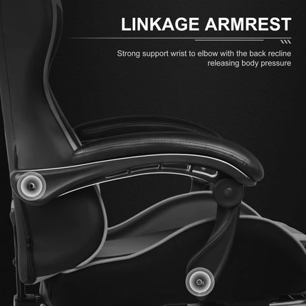 Gaming Chair, Computer Chair with Footrest and Lumbar Support, Height Adjustable Gaming Chair