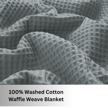 100 PURE COTTON Honeycomb Waffle Throw Snug Warm Sofa Bed Throw Large Pillowcase