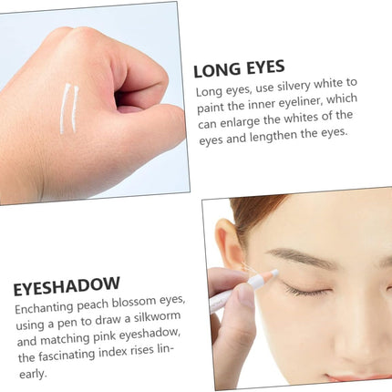 Waterproof Eyebrow Pen 2Pcs White Smooth Eyebrow Pencil Sweat-Resistant Smudge-Proof Makeup for Precise Eye Brow Drawing