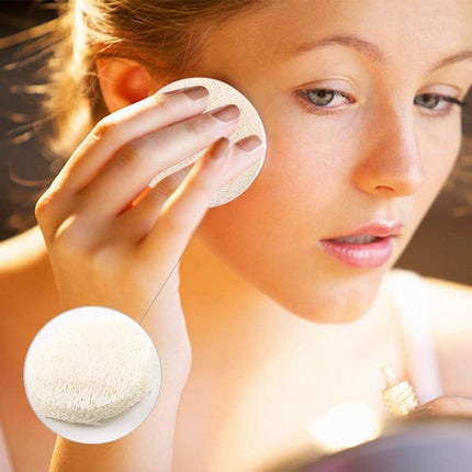 40 Pcs Natural Loofah Pads, Reusable Makeup Removal Face Pads, Loofah for Men & Women Face Brush Cleanser and Massager, Body Wash and Bath Scrubber, with Travel Bag