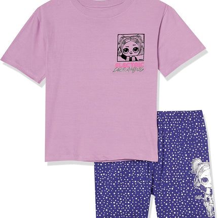 Girls  Oversize T-Shirt & Bike Short Bundle Set T Shirt, Lilac/Purple