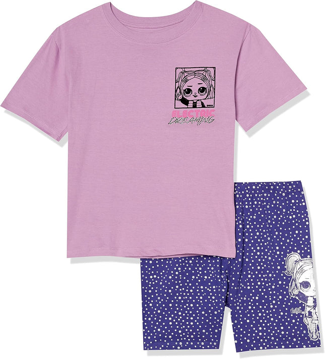 Girls  Oversize T-Shirt & Bike Short Bundle Set T Shirt, Lilac/Purple