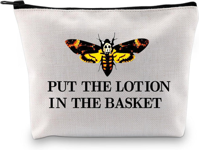 Silence Lambs Horror Movie Inspired Gift Put the Lotion in the Basket Hannibal Lecter Fan Gift Makeup Bag (The Basket Bagu)