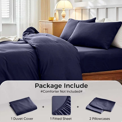 Luxurious 4-Piece Microfiber Duvet Complete Cover Set