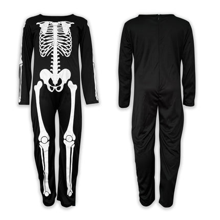 Childrens Kids Skeleton Fancy Dress Costume Glow Halloween Outfit Boys Girls