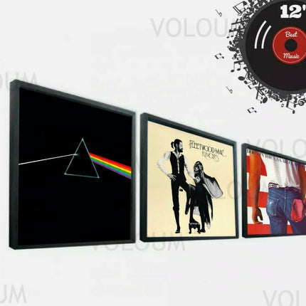 12" Vinyl Record Frame Wall Album Art Display Frame for LP Cover Sleeve Black