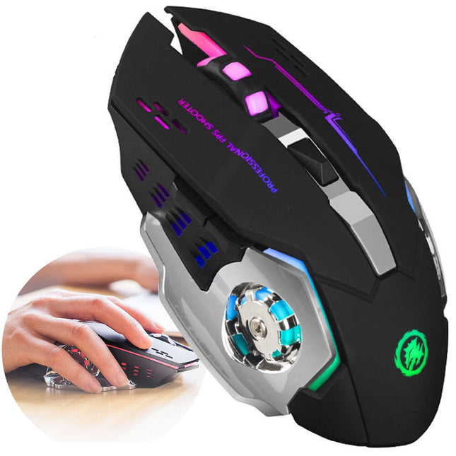 Rechargeable Wireless Mouse RGB LED USB Gaming Mice Laptop PC Mac UK