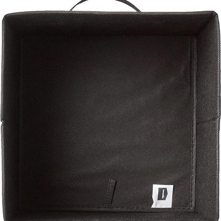 Collapsible Fabric Storage Cube/Organiser with Handles, Pack of 6, Solid Black, 26.6 X 26.6 X 27.9 Cm