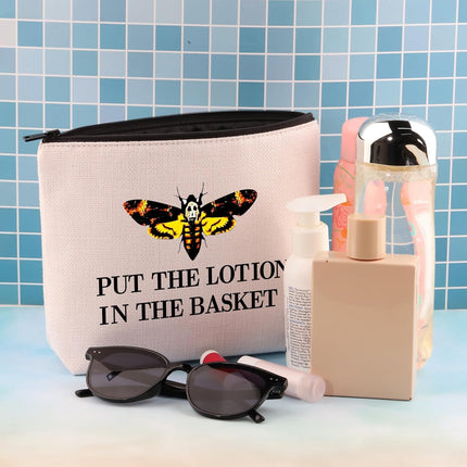 Silence Lambs Horror Movie Inspired Gift Put the Lotion in the Basket Hannibal Lecter Fan Gift Makeup Bag (The Basket Bagu)