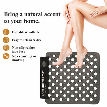 Anti Mould Shower Mat 43X43Cm Strong Suction Non-Slip Safety Bath Mat Square