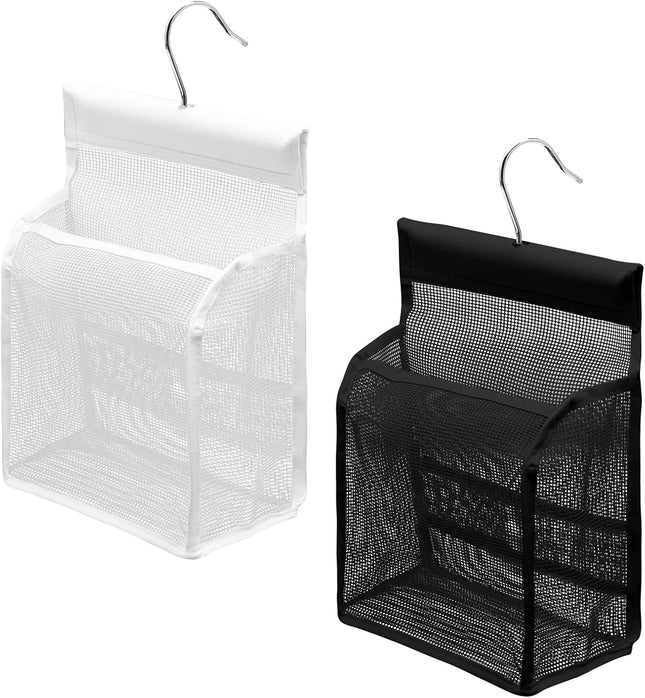 2Pcs Hanging Shower Caddy Storage Bags Multipurpose Organizer with Hooks Compact