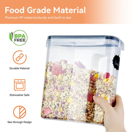 4X Airtight 2.5L Food Cereal Containers Lid for Kitchen Flour Pasta Sugar Baking