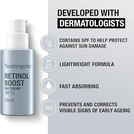 Retinol Boost Day & Night Cream Duo, Renewing Skin Care Set with Boost Day Cream with SPF 15 (1X 50Ml) and Retinol Boost Cream (1X 50Ml), Suitable for Ageing Skin