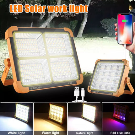 1500W USB Rechargeable LED Work Light Solar Cordless Portable Floodlight Camping
