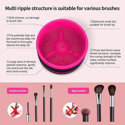 Make up Brush Cleaner, Electric Makeup Brush Cleaner Machine for All Size Makeup Brushes, USB Automatic Quick Wash in Seconds, Gifts for Women and Teen Girls, Rose