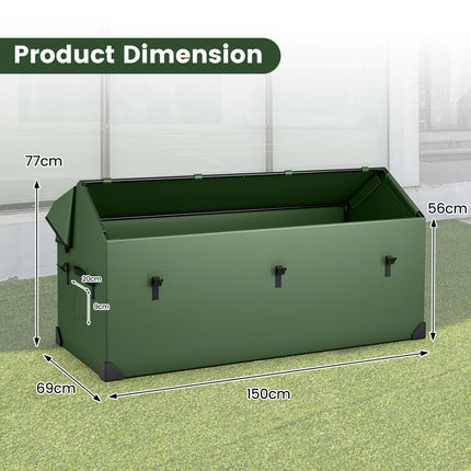 658L Outdoor Storage Box Tarpaulin Deck Box with Ventilated Window