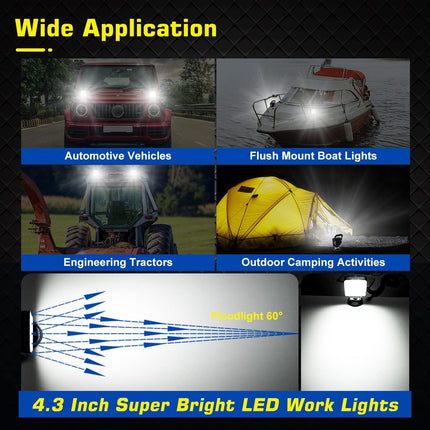 27W Portable LED Work Light Flood Lamp with Magnetic Base for Car, Off-Road, Truck, Boat, Tractor, Truck, Engineering Vehicle, Maintenance, Camping Light DC 9-32V